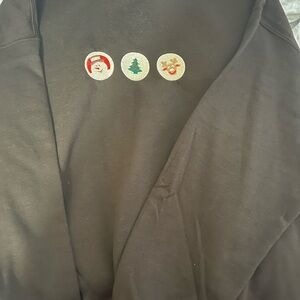 Dark Chocolate Sweater with Christmas Pillsbury cookies Patches
